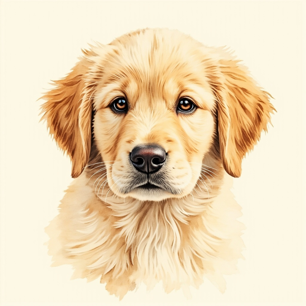 golden retriever watercolor