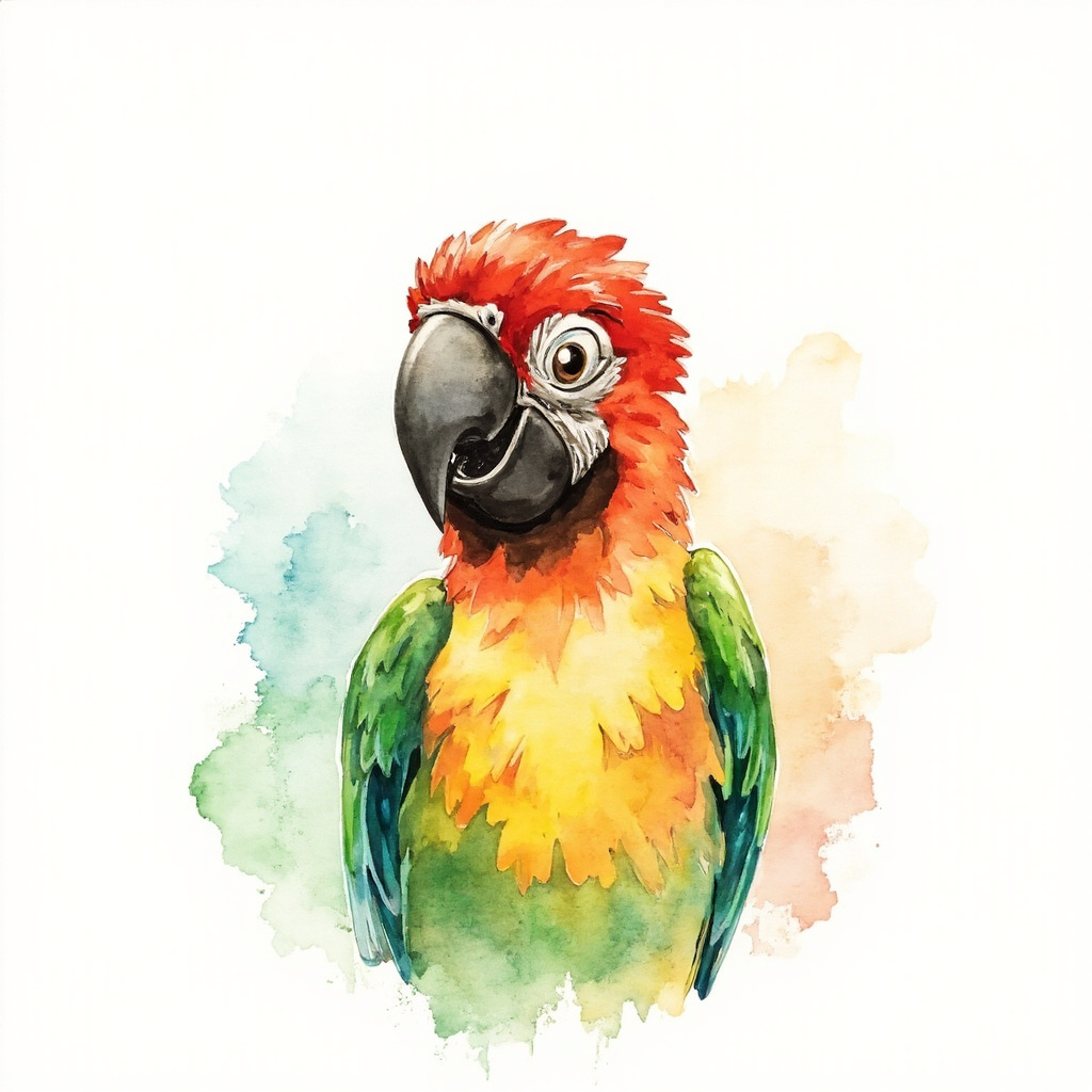 parrot watercolor